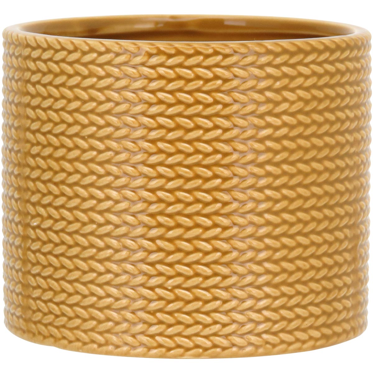 Cachepô de Cerâmica Amarelo 11x13cm para Plantas Decorativas