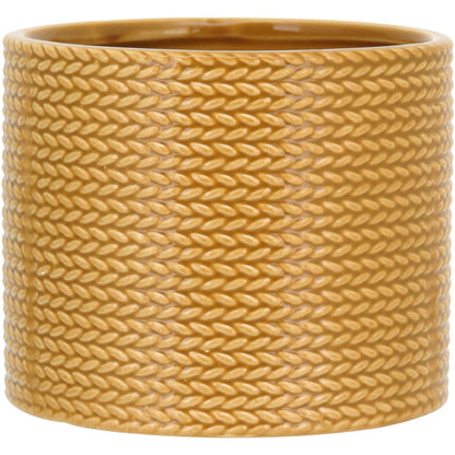 Cachepô de Cerâmica Amarelo 11x13cm para Plantas Decorativas