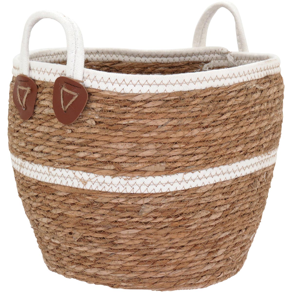 Cesta Decorativa Organizadora Fibra Natural 3 Peças Marrom