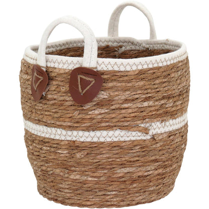 Cesta Decorativa Organizadora Fibra Natural 3 Peças Marrom