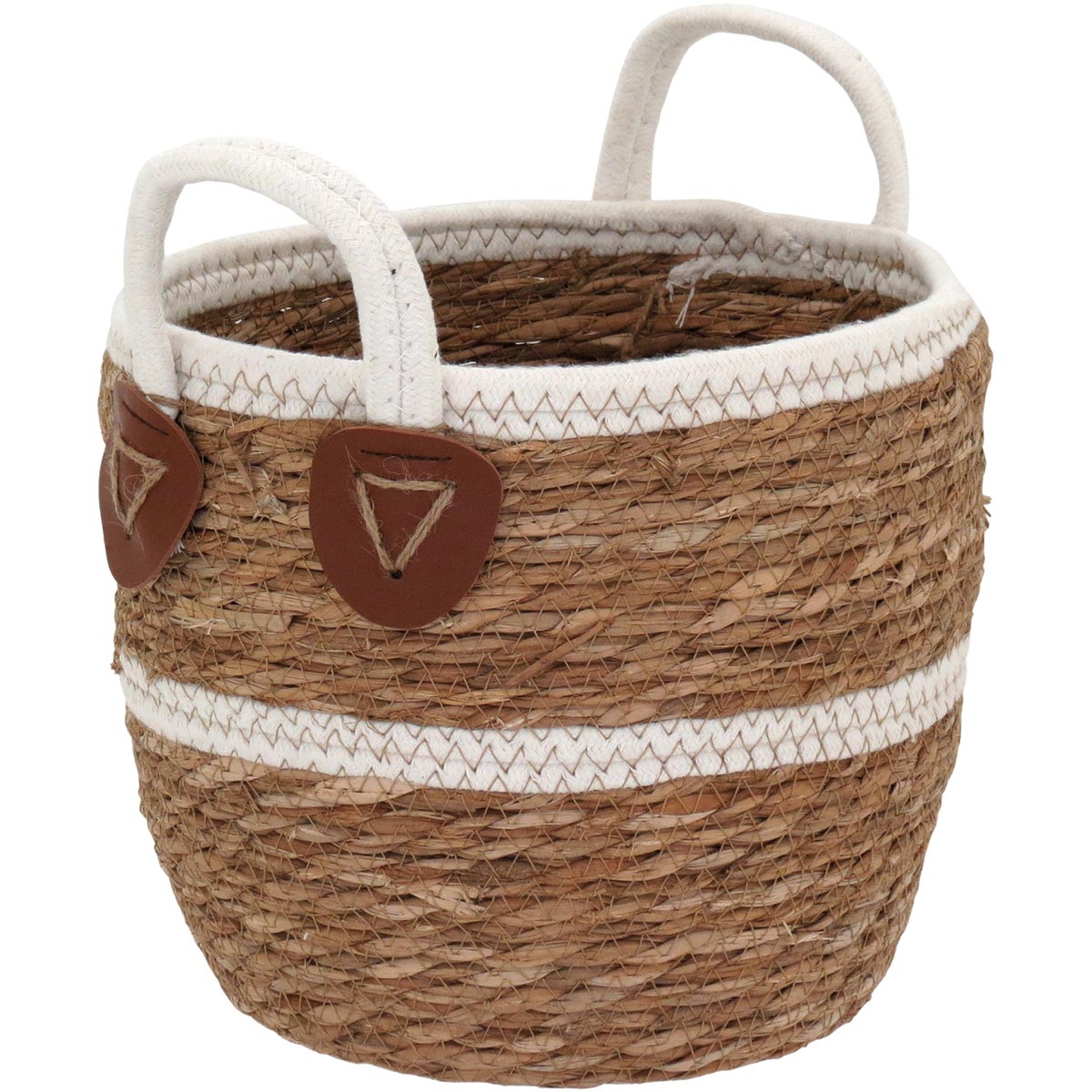 Cesta Decorativa Organizadora Fibra Natural 3 Peças Marrom