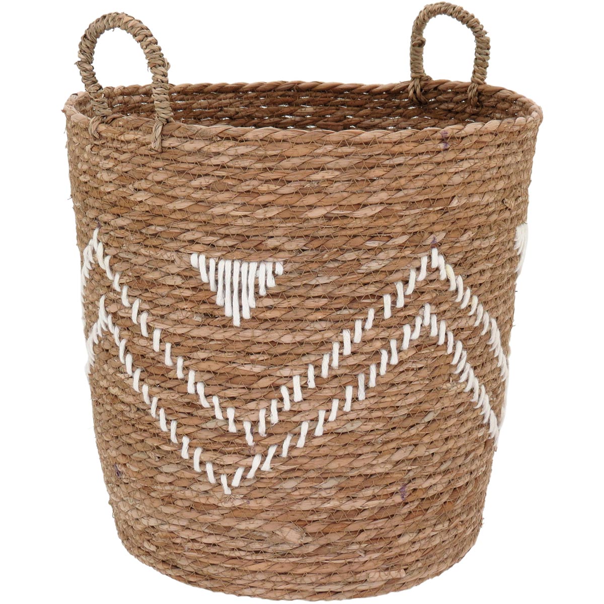 Conjunto de Cestas Decorativas em Fibra Natural - 3 Peças Marrom