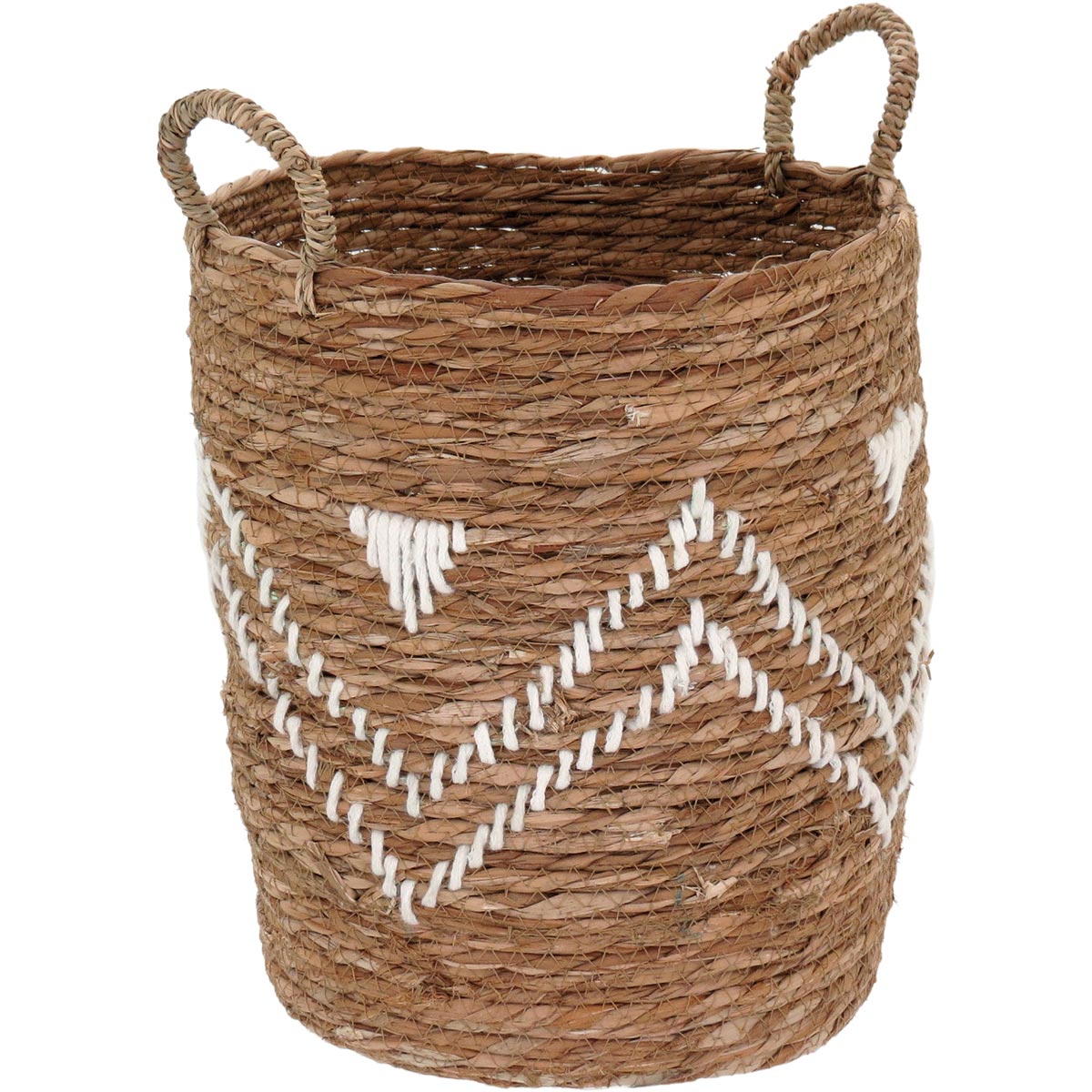 Conjunto de Cestas Decorativas em Fibra Natural - 3 Peças Marrom