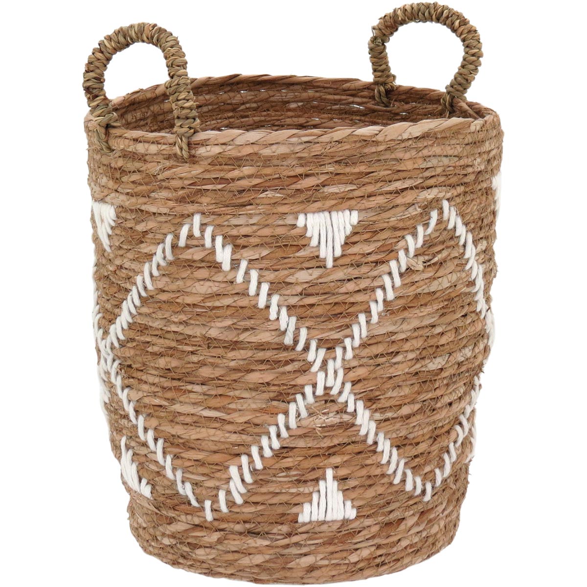 Conjunto 3 Cestas Decorativas em Fibra Natural - Marrom, Vários Tamanhos