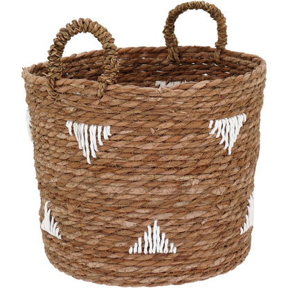 Jogo de Cestas em Fibra Natural 3 Peças - Organização Marrom