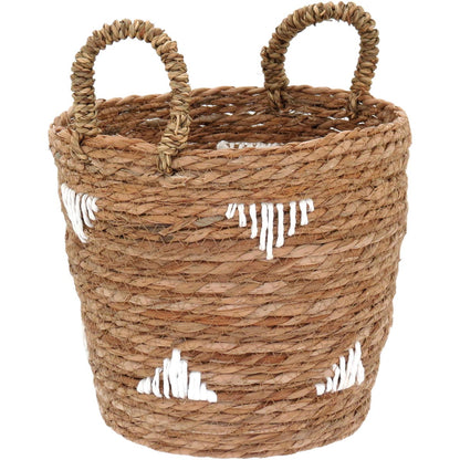 Jogo de Cestas em Fibra Natural 3 Peças - Organização Marrom