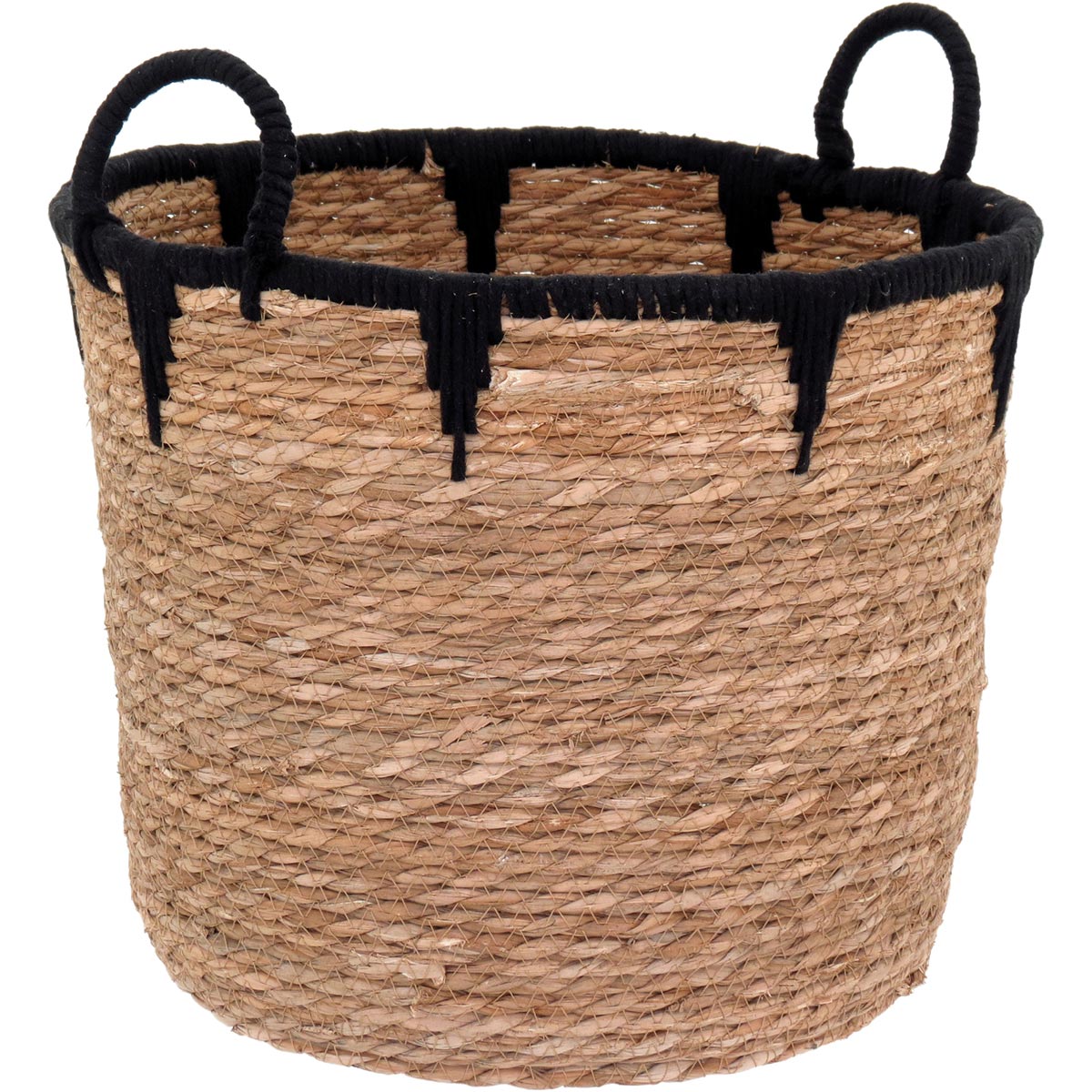 Conjunto de Cestas em Fibra Natural Marrom - 3 Peças para Organização