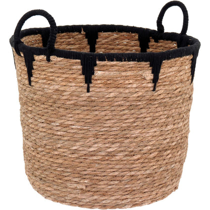 Conjunto de Cestas em Fibra Natural Marrom - 3 Peças para Organização