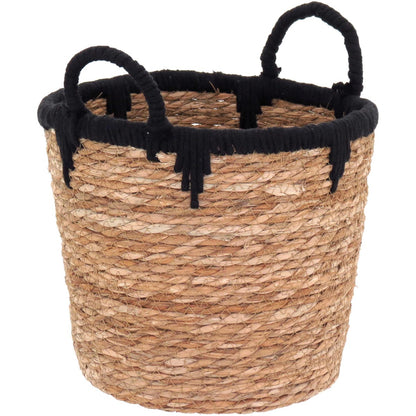 Conjunto de Cestas em Fibra Natural Marrom - 3 Peças para Organização