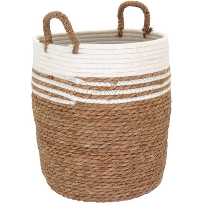 Conjunto de 3 Cestas Decorativas Fibra Natural Marrom - Organização e Estilo