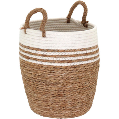 Conjunto de 3 Cestas Decorativas Fibra Natural Marrom - Organização e Estilo