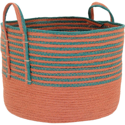 Jogo de 5 Cestas Decorativas Multicoloridas em Fibra para Organização