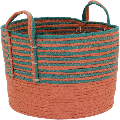 Jogo de 5 Cestas Decorativas Multicoloridas em Fibra para Organização