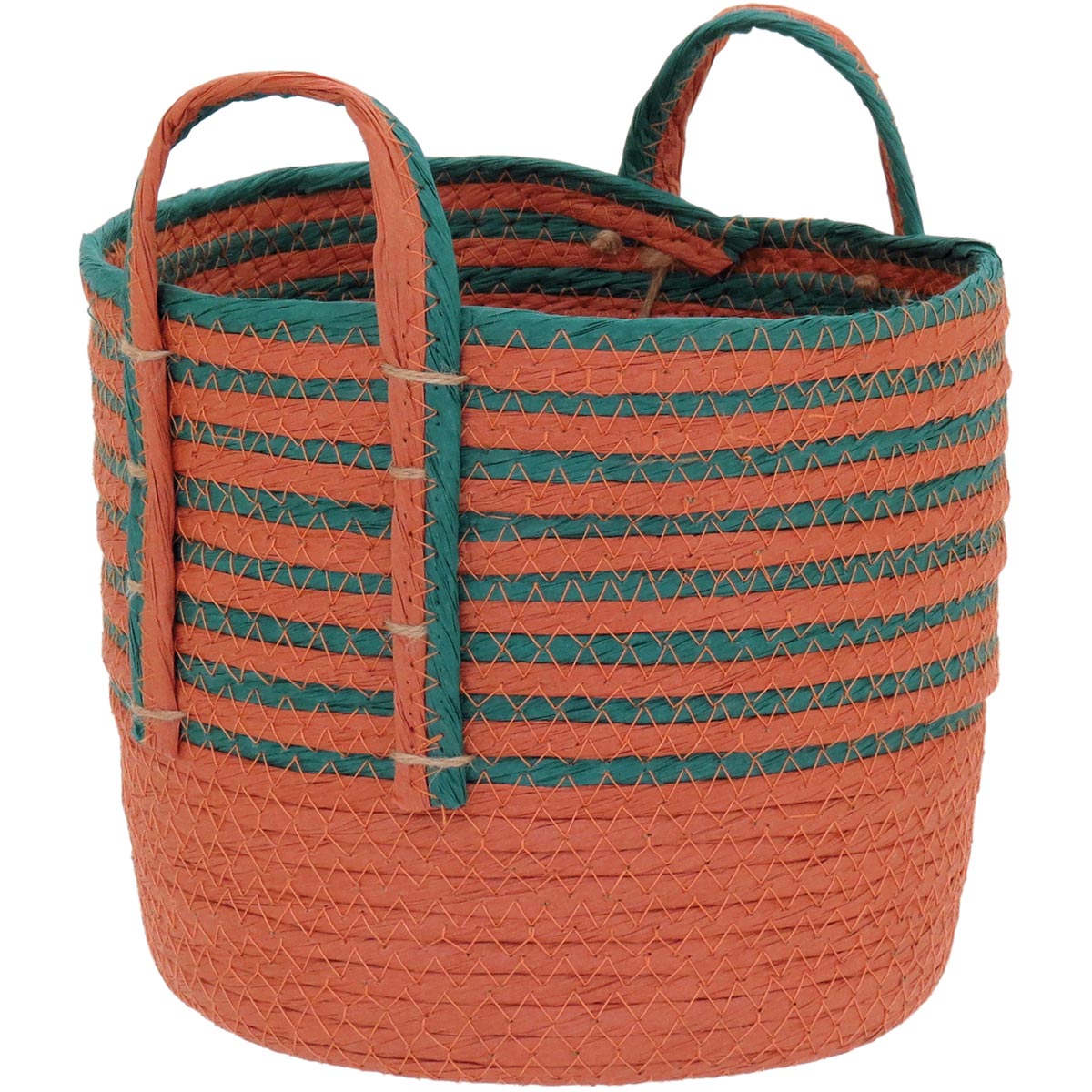 Jogo de 5 Cestas Decorativas Multicoloridas em Fibra para Organização
