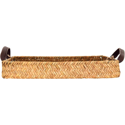 Bandeja Decorativa Fibra Natural 28x28cm Marrom - Sofisticação para Eventos