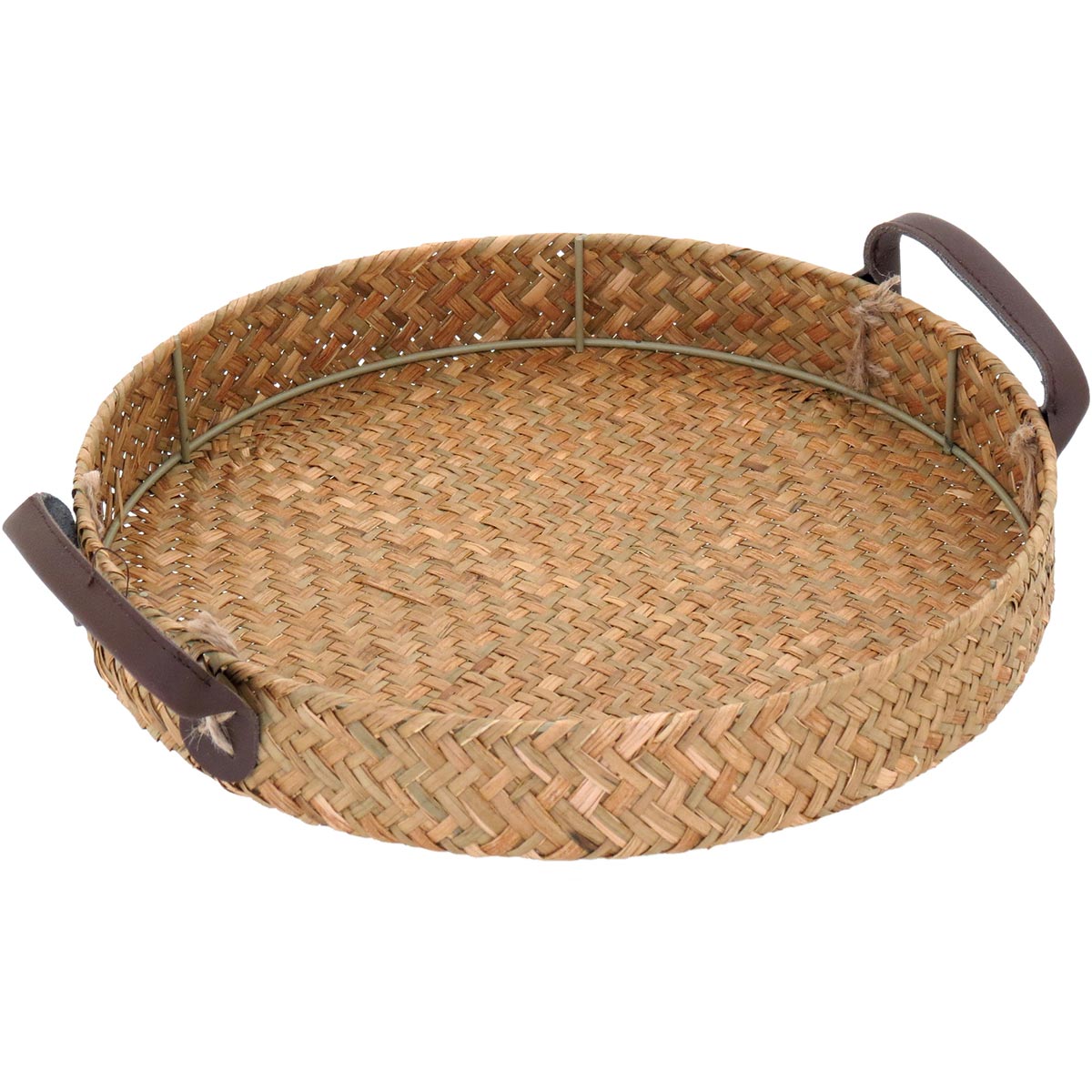 Conjunto de 3 Bandejas de Fibra Natural Marrom para Servir