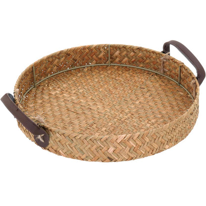 Conjunto de 3 Bandejas de Fibra Natural Marrom para Servir