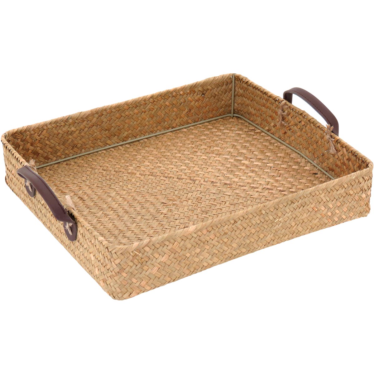 Jogo de Bandejas Fibra Natural 3 Peças Marrom - Elegância para Servir