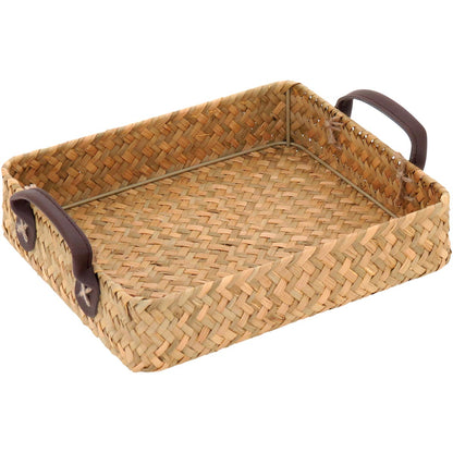 Jogo de Bandejas Fibra Natural 3 Peças Marrom - Elegância para Servir