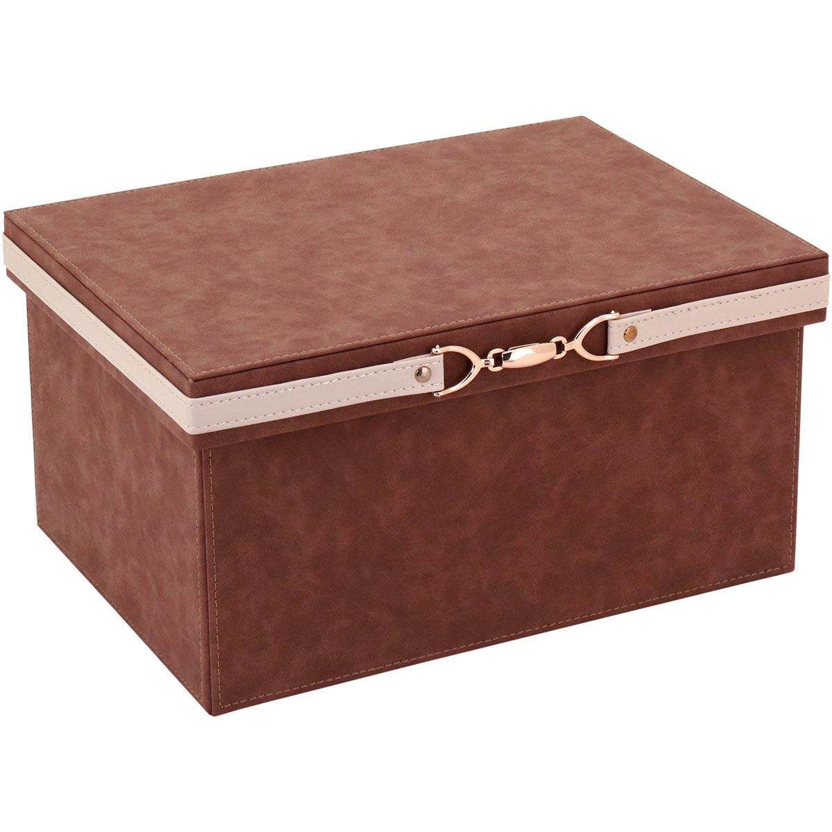 Caixa Organizadora Sintética Marrom Home&Co Vênus 2 Peças