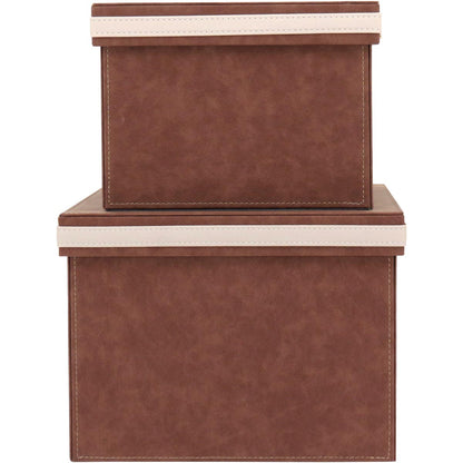 Caixa Organizadora Sintética Marrom Home&Co Vênus 2 Peças