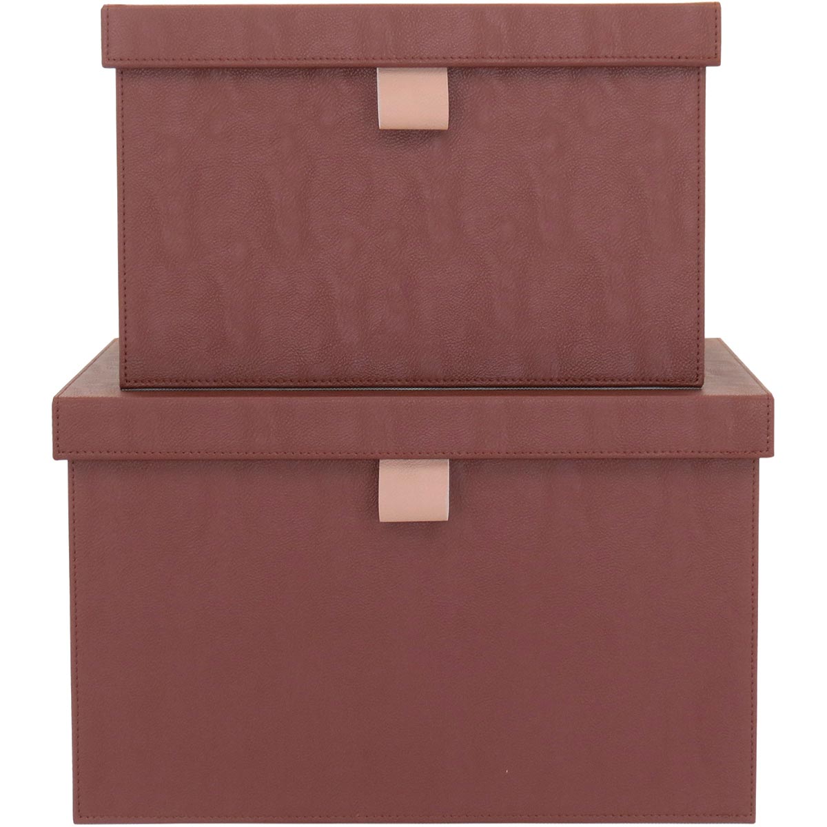 Conjunto de Caixas Organizadoras Home&Co Sintético Marrom 2 Peças