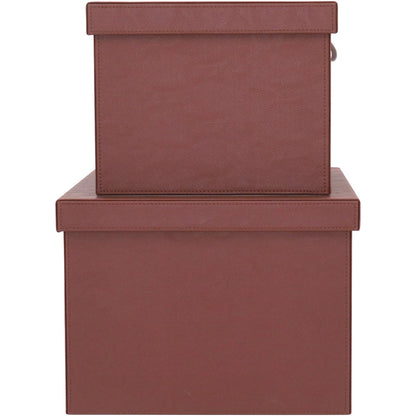 Conjunto de Caixas Organizadoras Home&Co Sintético Marrom 2 Peças