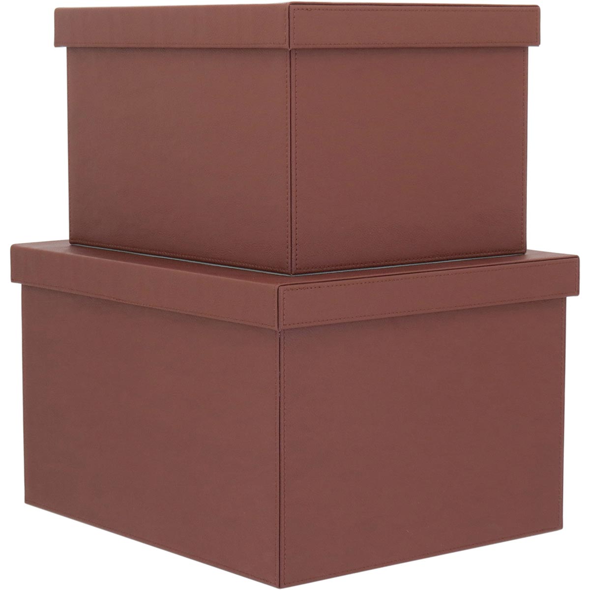 Conjunto de Caixas Organizadoras Home&Co Sintético Marrom 2 Peças
