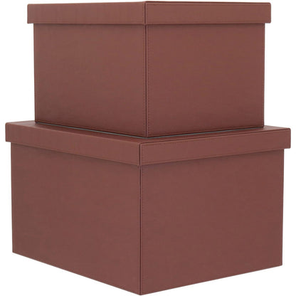 Conjunto de Caixas Organizadoras Home&Co Sintético Marrom 2 Peças