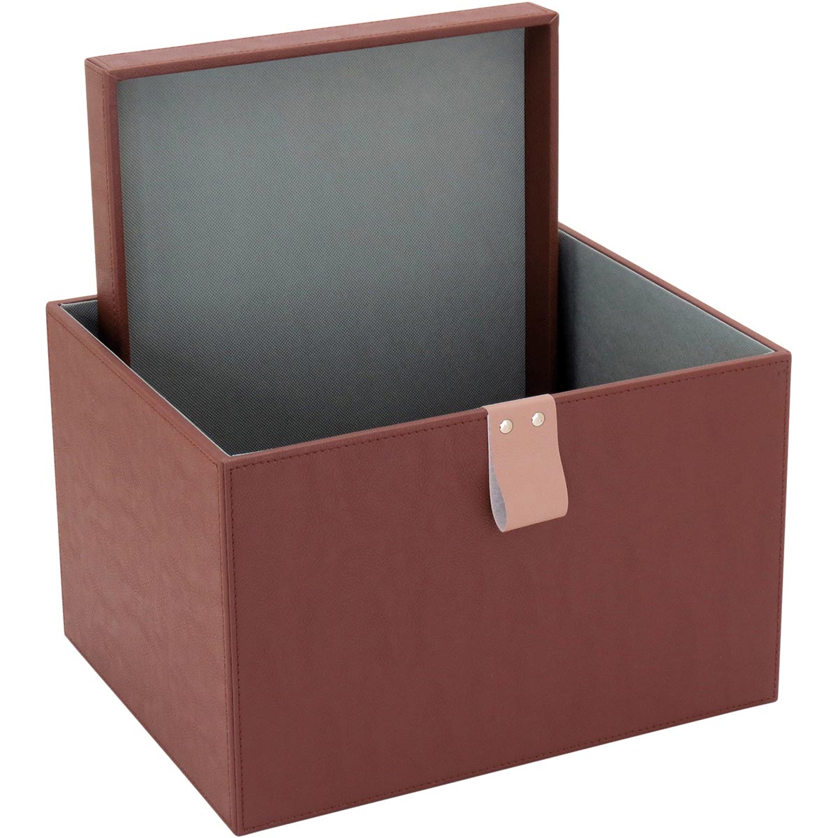 Conjunto de Caixas Organizadoras Home&Co Sintético Marrom 2 Peças