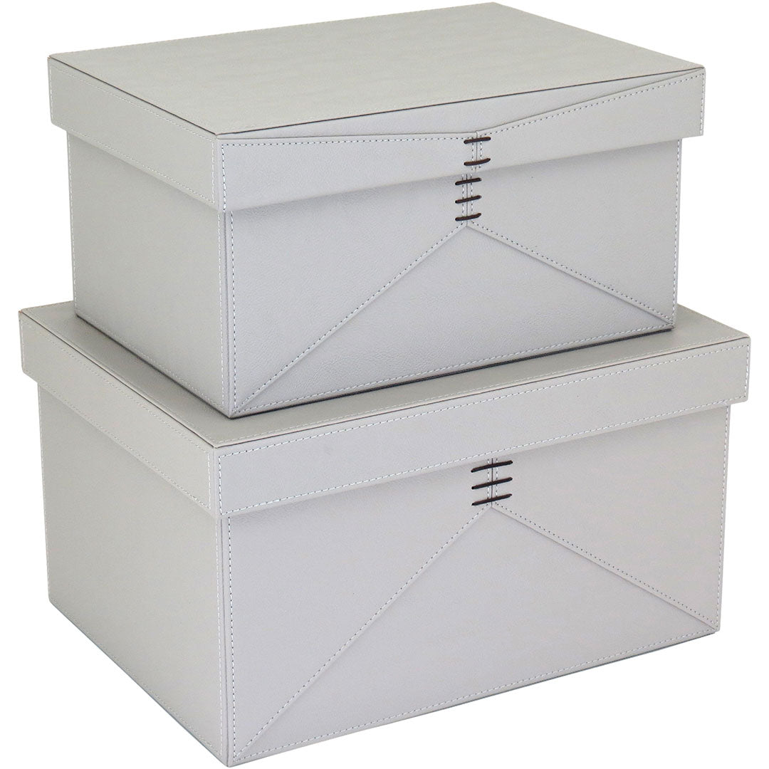 Caixa Organizadora Home&Co Jupter Sintético Cinza 2 Peças 40,8x31,2 cm