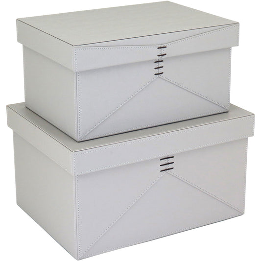 Caixa Organizadora Home&Co Jupter Sintético Cinza 2 Peças 40,8x31,2 cm