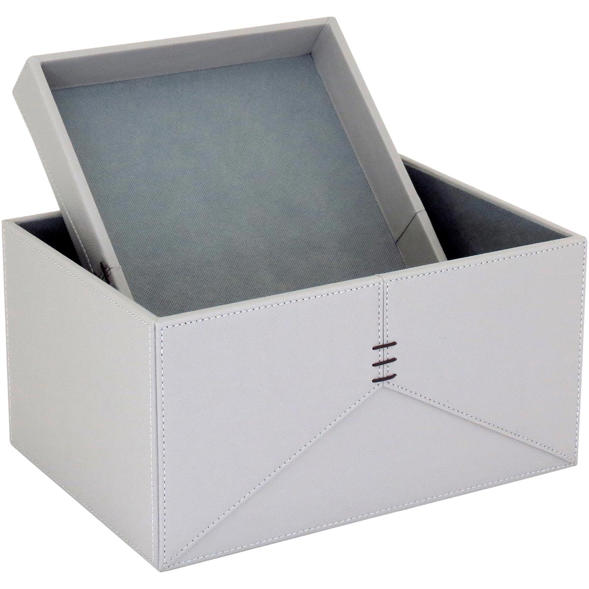 Caixa Organizadora Home&Co Jupter Sintético Cinza 2 Peças 40,8x31,2 cm