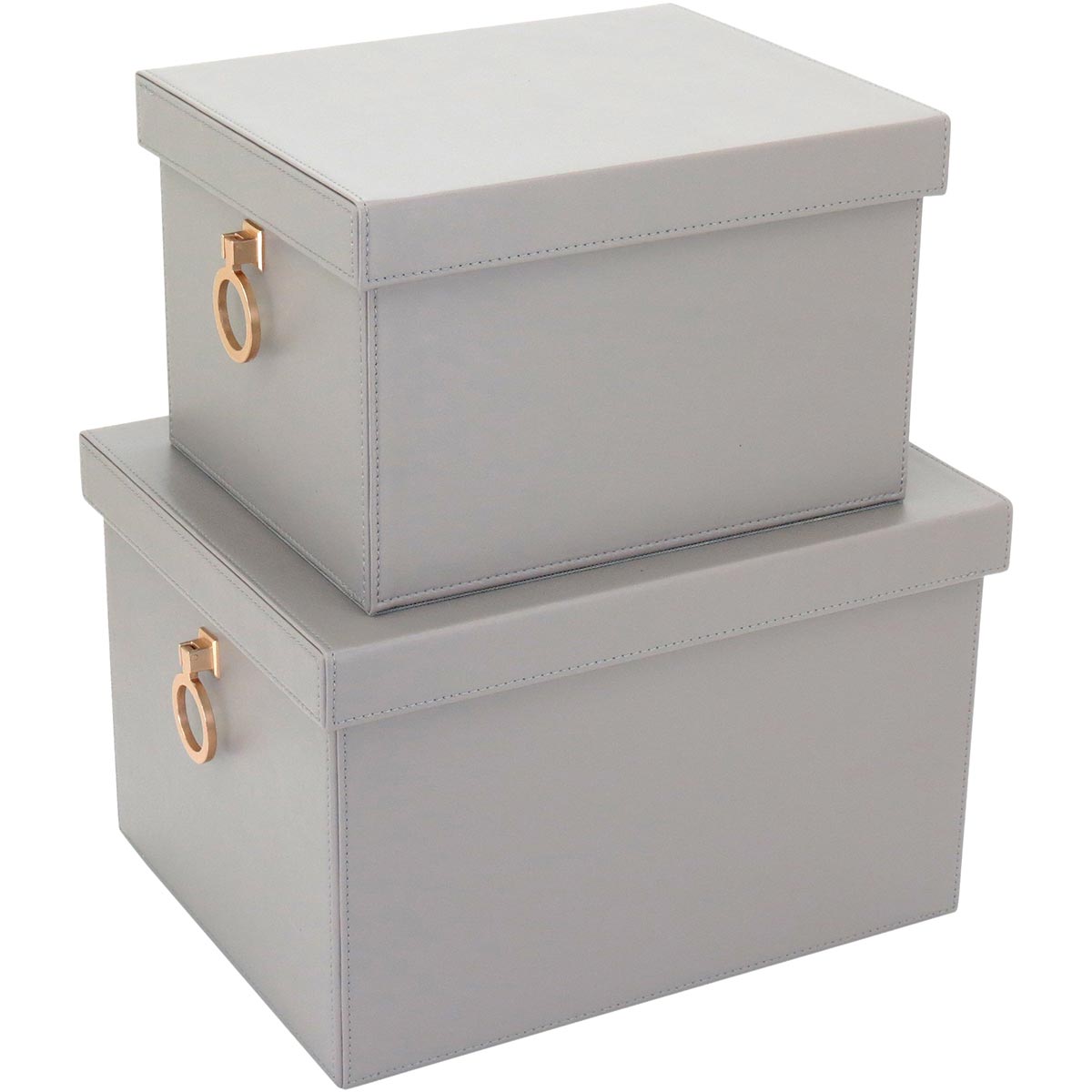 Caixa Organizadora Sintética Cinza Home&Co 2 Peças para Casa