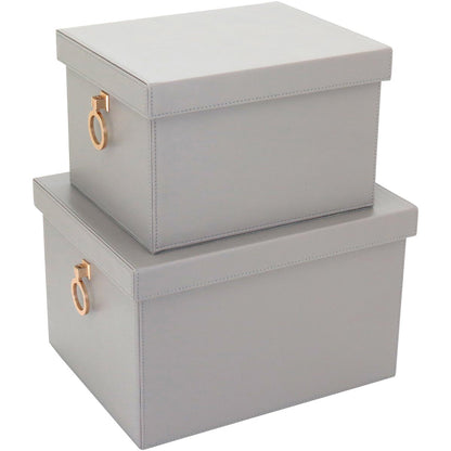 Caixa Organizadora Sintética Cinza Home&Co 2 Peças para Casa