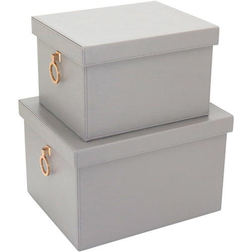 Caixa Organizadora Sintética Cinza Home&Co 2 Peças para Casa