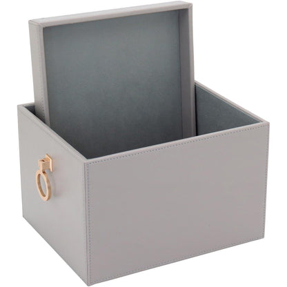 Caixa Organizadora Sintética Cinza Home&Co 2 Peças para Casa