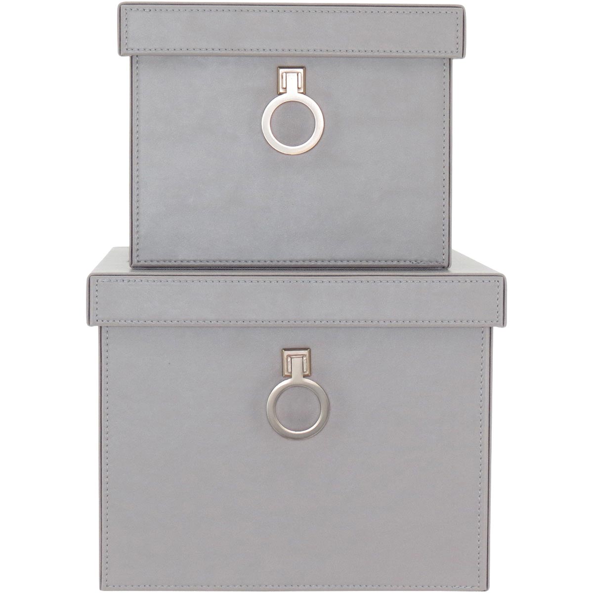 Caixa Organizadora Sintética Cinza Home&Co 2 Peças para Casa