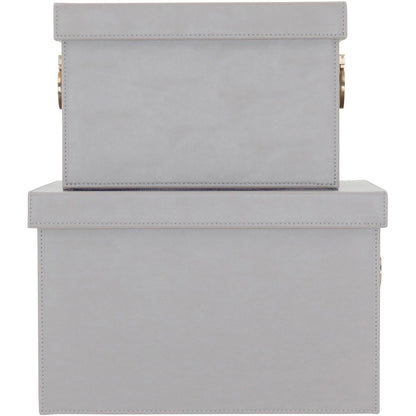 Caixa Organizadora Sintética Cinza Home&Co 2 Peças para Casa