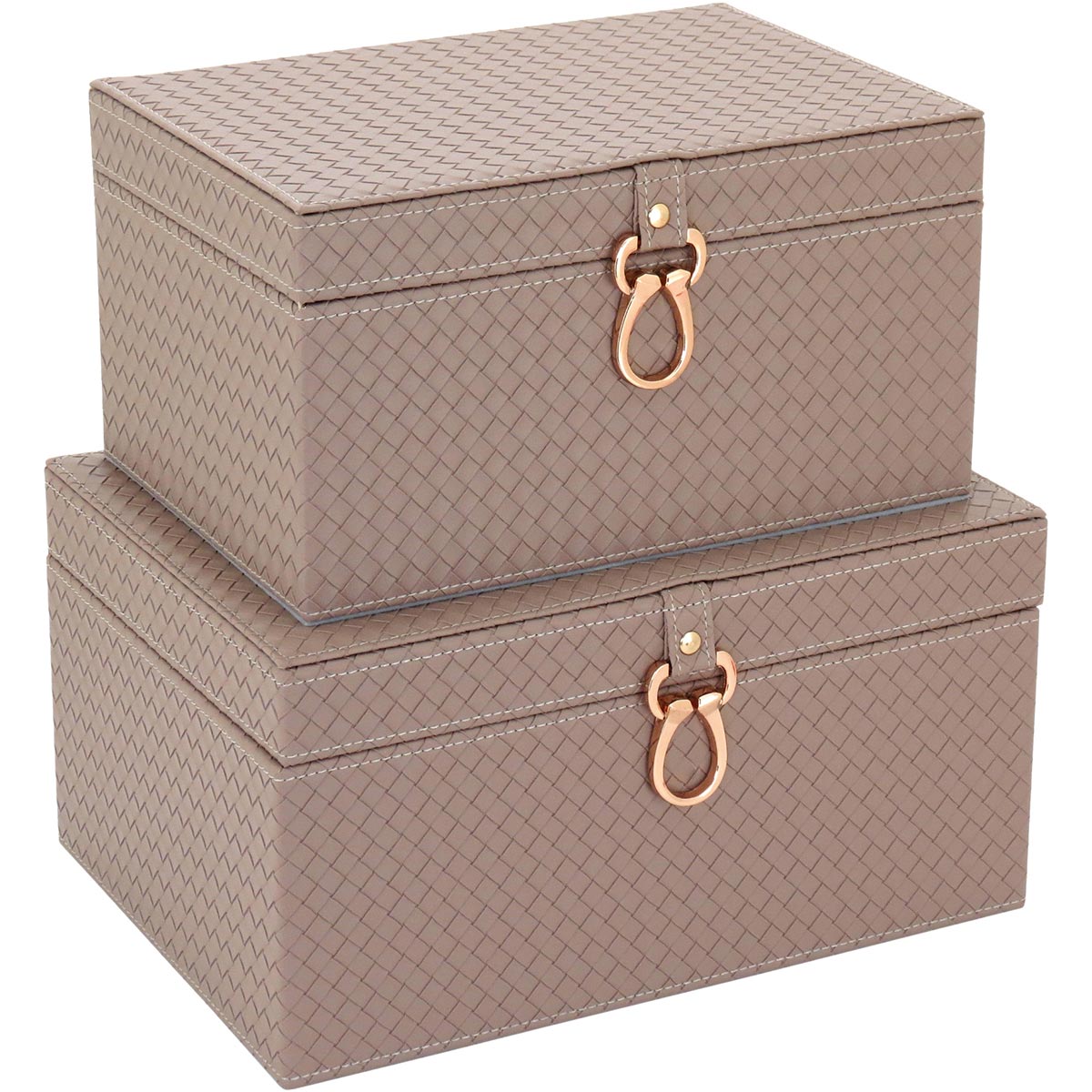 Caixa Organizadora Home&Co Uranus 2 Peças Sintético Bege MDF