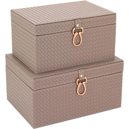 Caixa Organizadora Home&Co Uranus 2 Peças Sintético Bege MDF