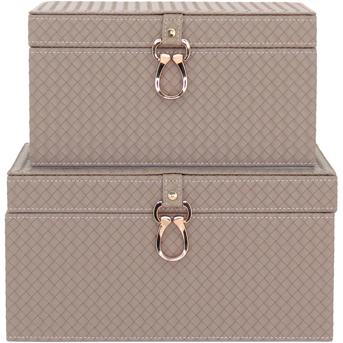 Caixa Organizadora Home&Co Uranus 2 Peças Sintético Bege MDF