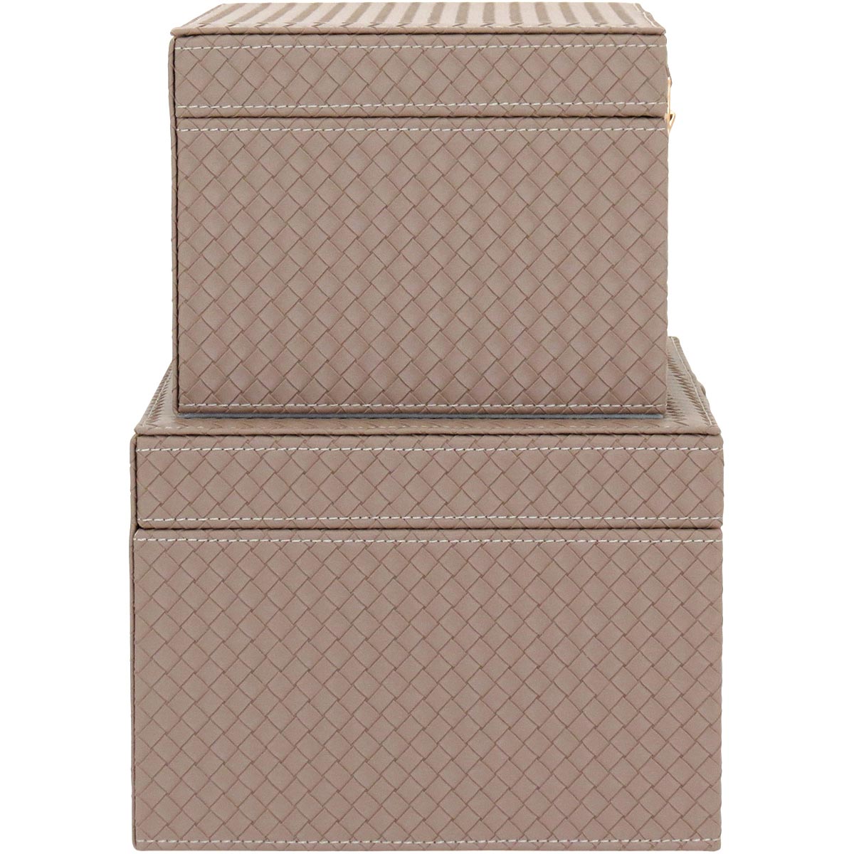 Caixa Organizadora Home&Co Uranus 2 Peças Sintético Bege MDF