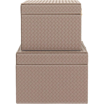 Caixa Organizadora Home&Co Uranus 2 Peças Sintético Bege MDF