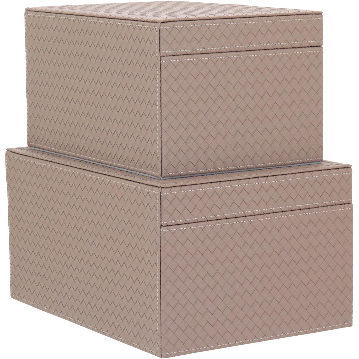 Caixa Organizadora Home&Co Uranus 2 Peças Sintético Bege MDF