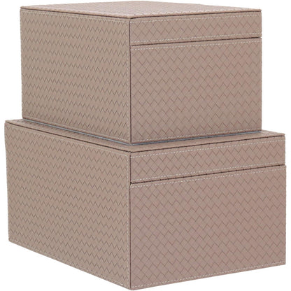 Caixa Organizadora Home&Co Uranus 2 Peças Sintético Bege MDF