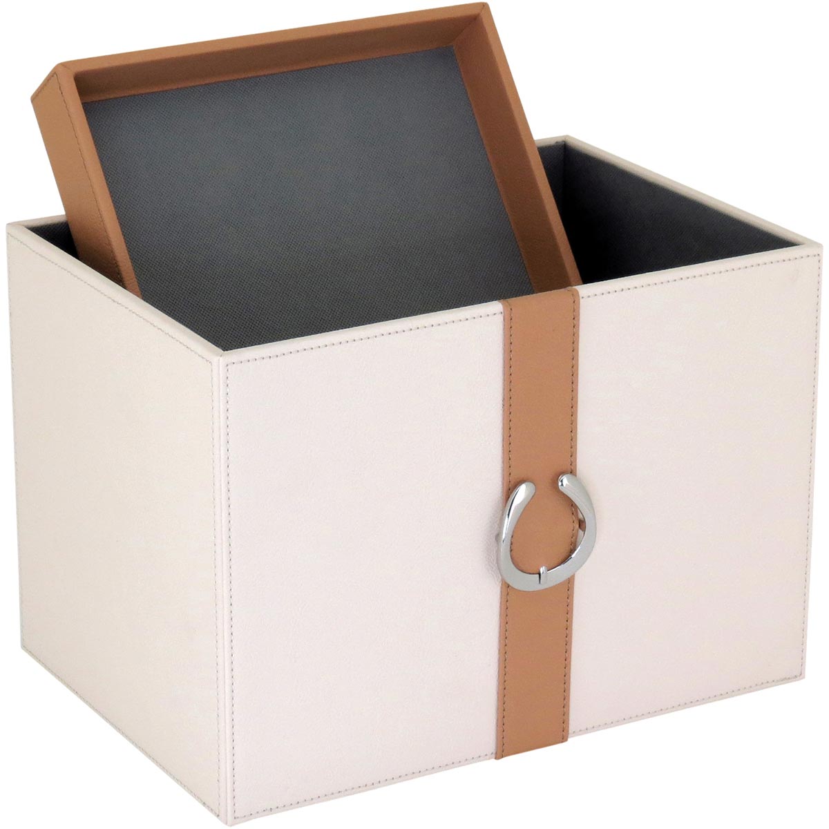 Conjunto de Caixas Organizadoras Sintéticas Home&Co Bege 2 Peças