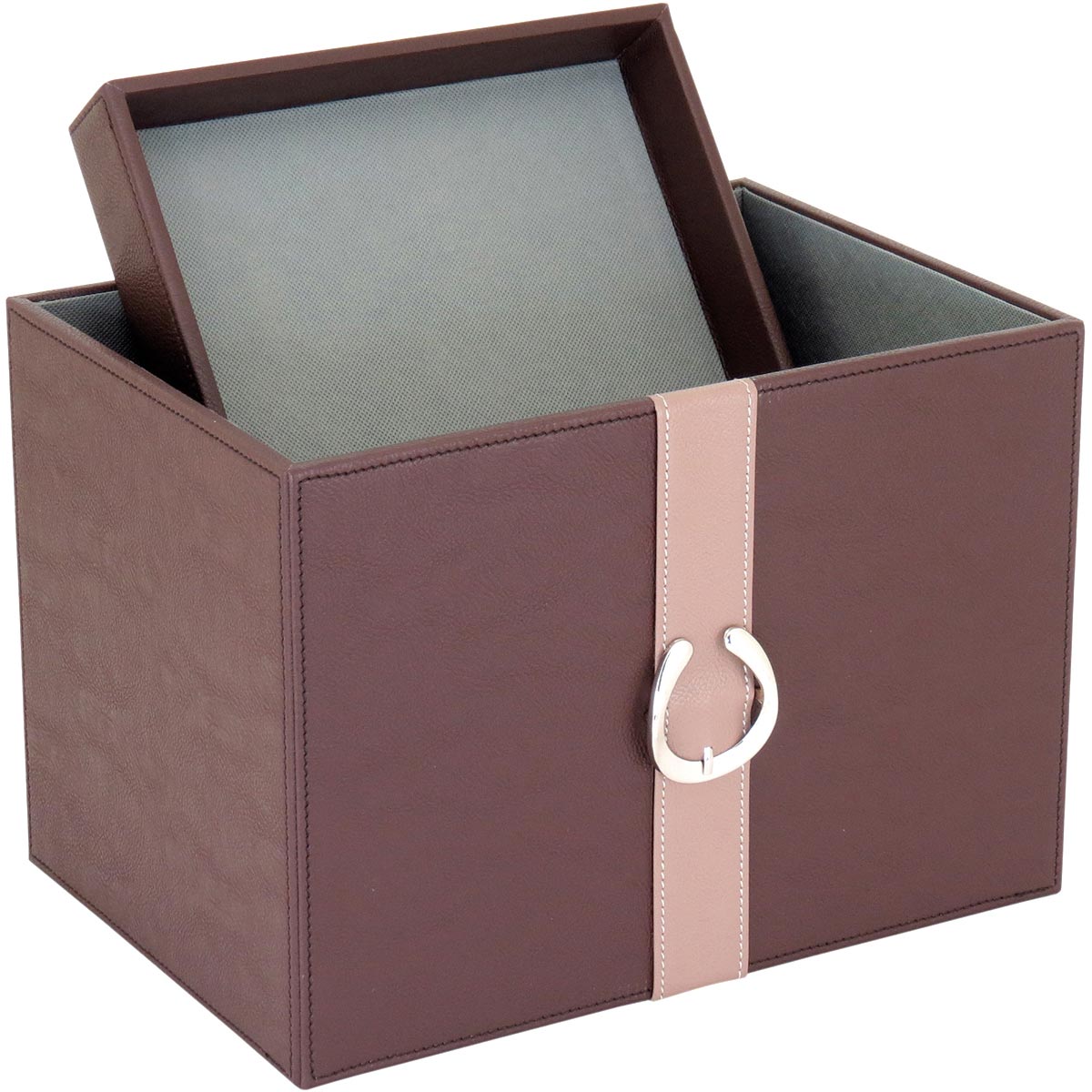 Conjunto de Caixas Organizadoras Home&Co Saturno MDF Marrom 2 Peças