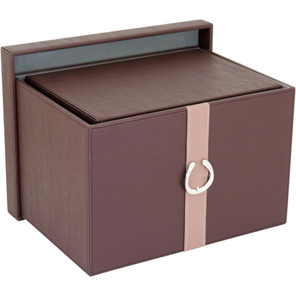 Conjunto de Caixas Organizadoras Home&Co Saturno MDF Marrom 2 Peças