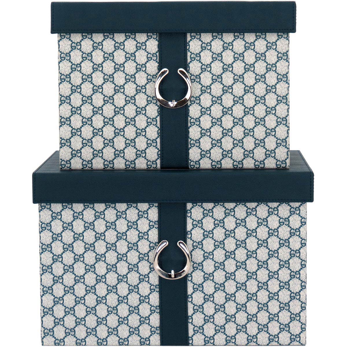 Caixa Organizadora Home&Co Saturno 2 Peças Sintético Azul MDF